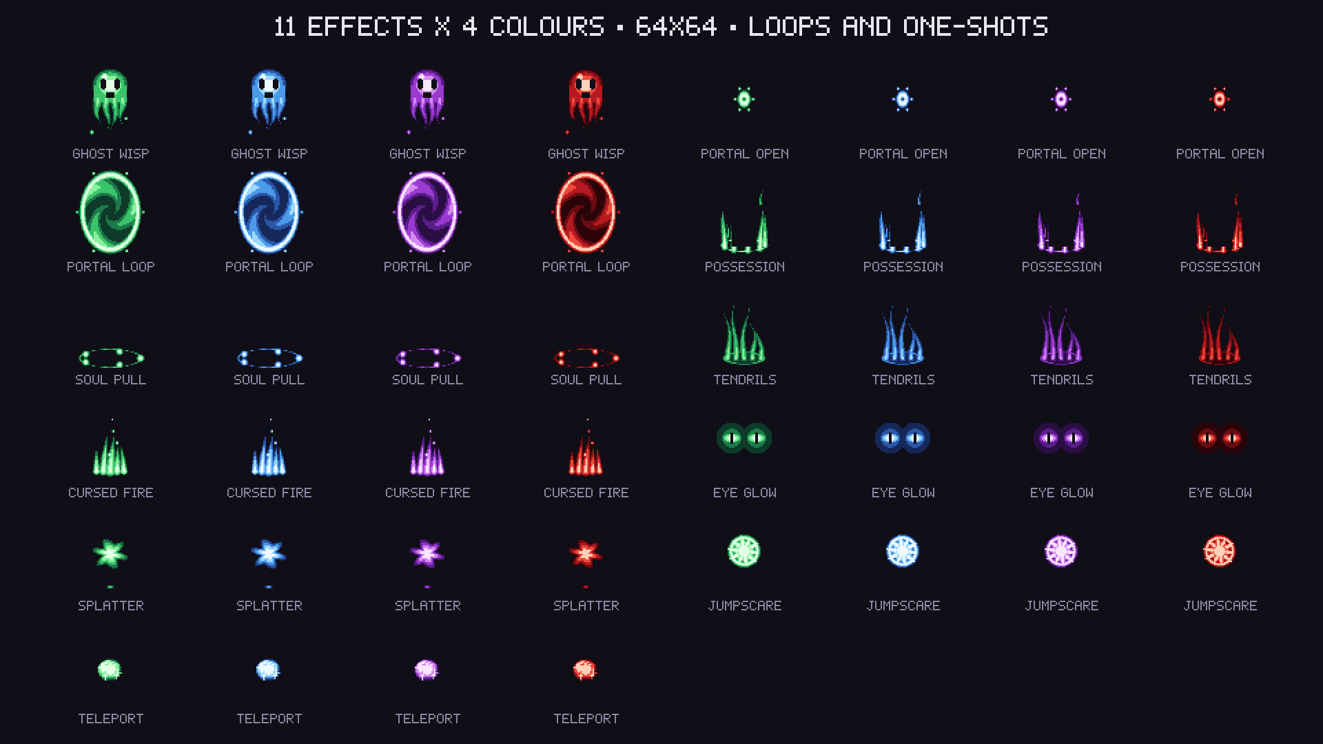 Released: Gridwright Horror VFX v1.0 - Gridwright Horror VFX: 34 Pixel ...