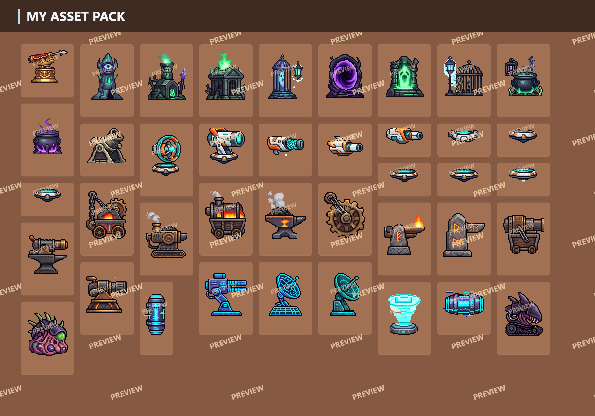 800+ Pixel Turrets (Every genres) by RehanDev