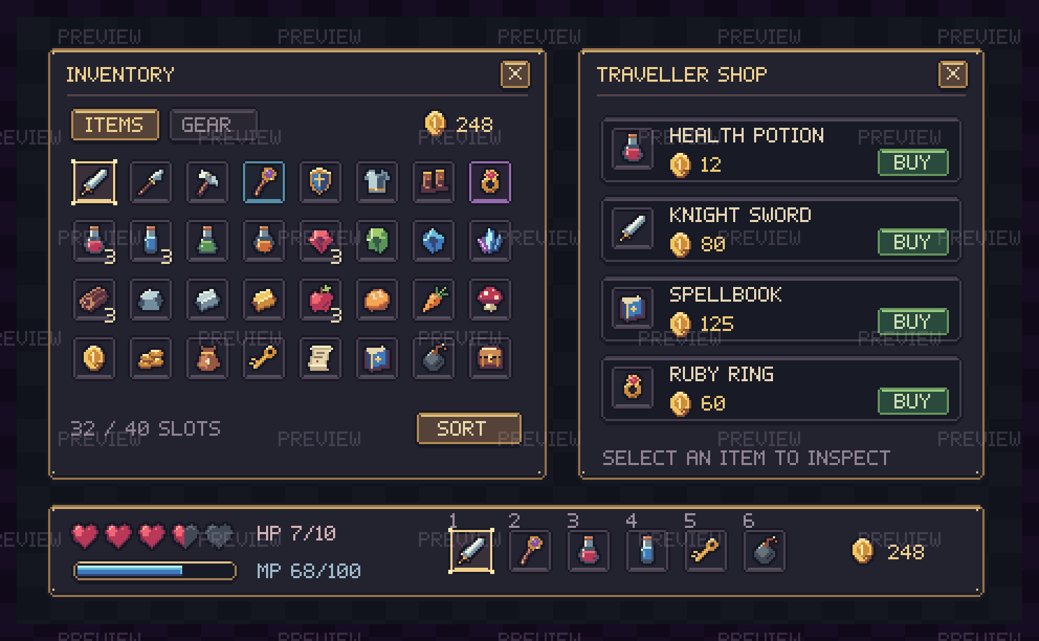 64 Game Icons & Inventory UI is out! 🎒 16x16 + 32x32 - 64 Game Icons ...