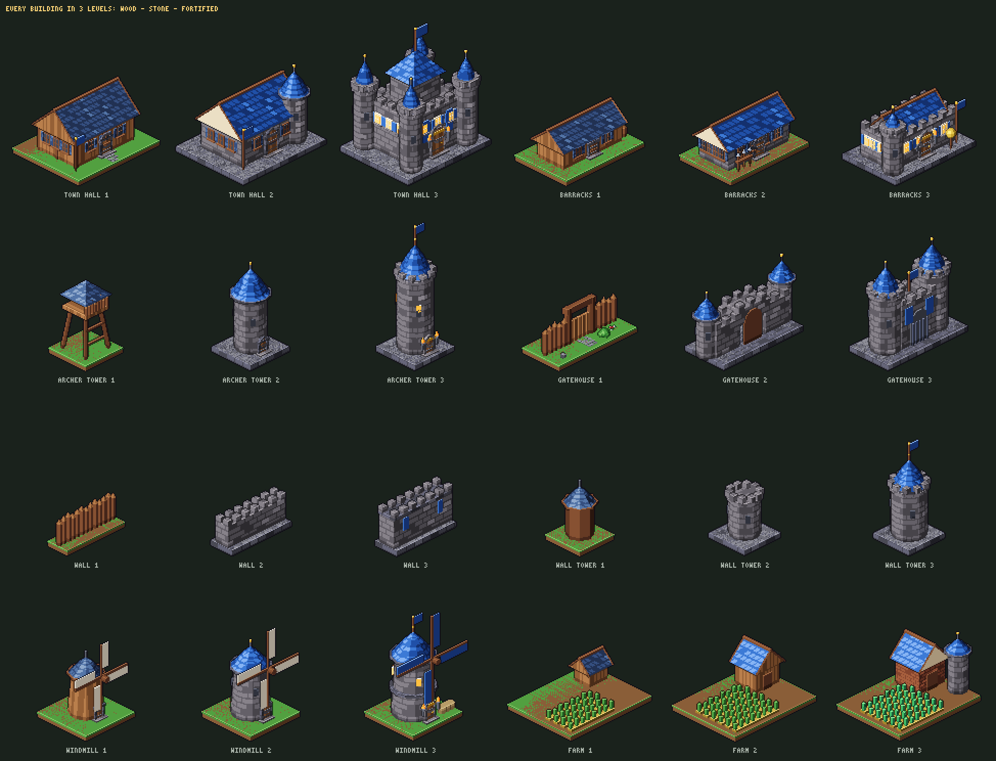 Castle Kingdom - Isometric Buildings (15 x 3 Levels) by AHTu20