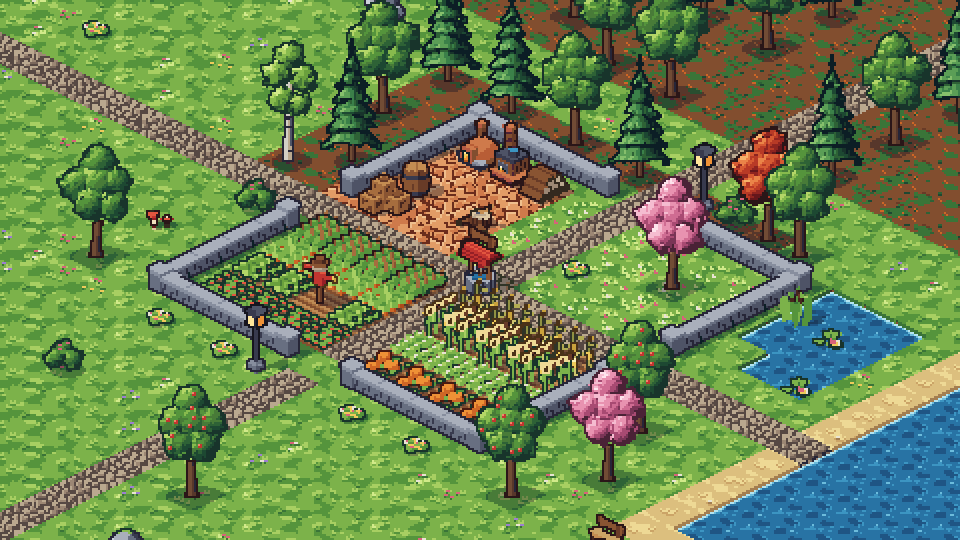 Tile Set Blocks Meadow Blocks - Isometric 32x32 Block Tileset by THET1ME