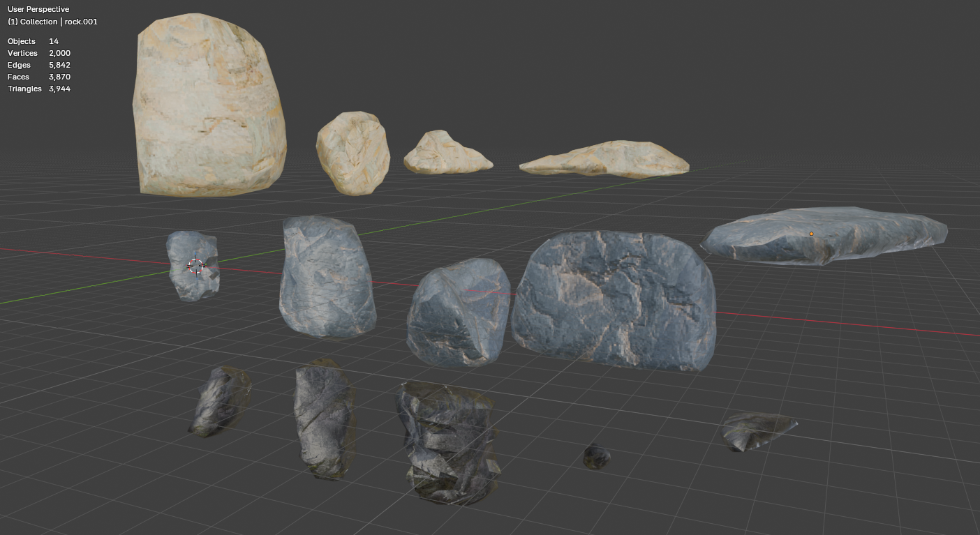 Low Poly Texture Rumput Low Poly Rocks Pack by itchga1