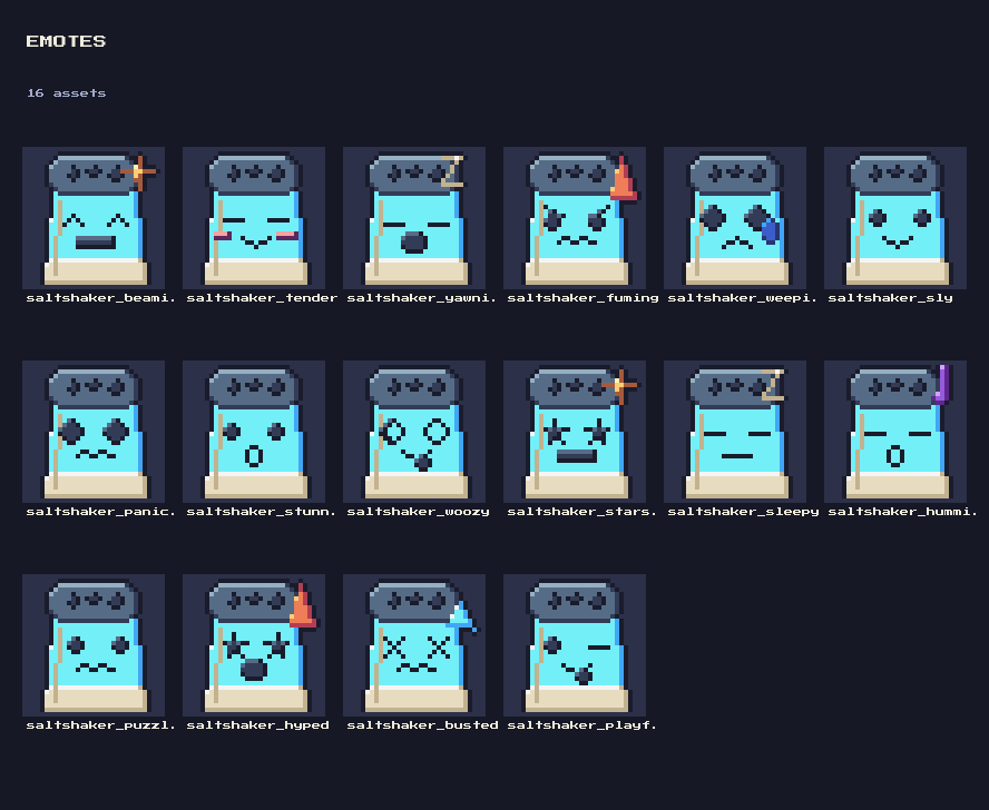 Salt Shaker Emotes: 20 Pixel Salt Shaker Emotes (30x30) by falvey