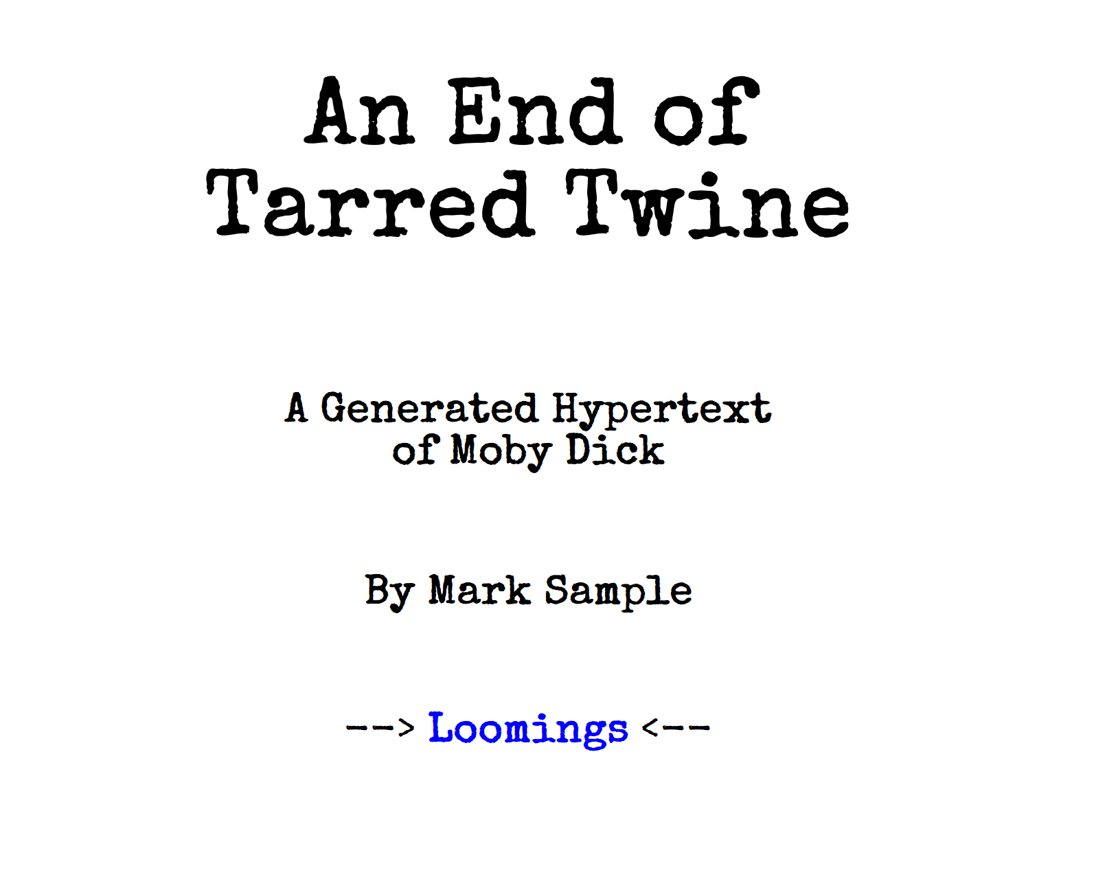 An End of Tarred Twine by samplereality