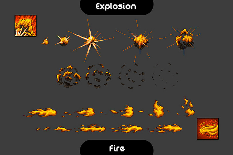 10 Magic Sprite Effects Pixel Art by Free Game Assets (GUI, Sprite ...