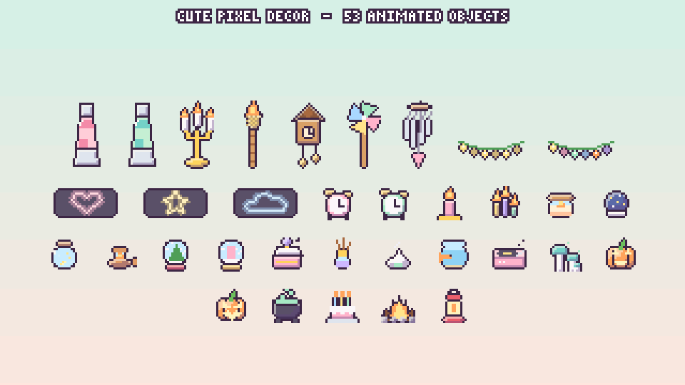 Pixel Interior Object Cute Pixel Decor - 1000 Interior & Exterior Pixel Art Objects by Riclmbr