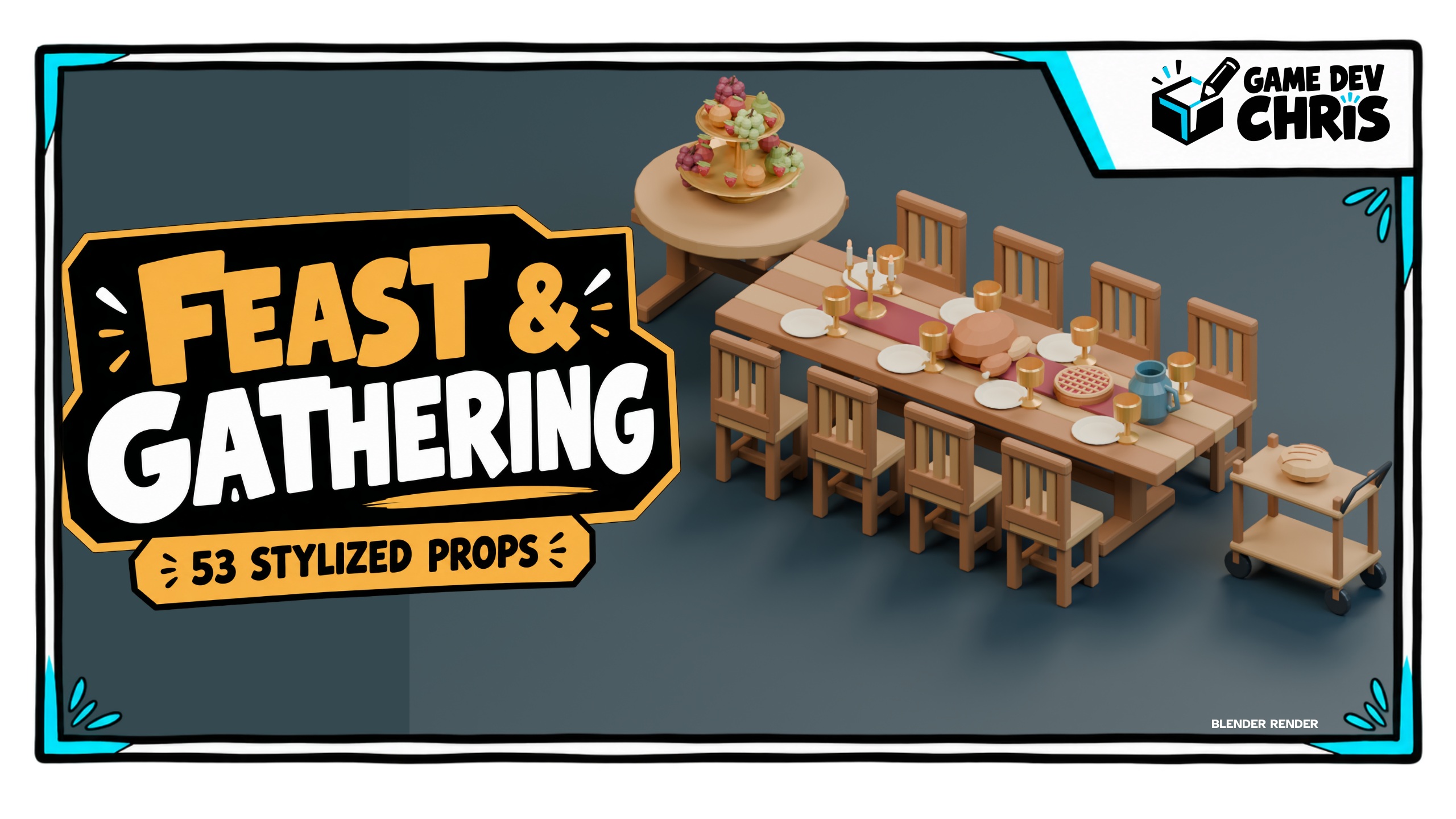 [Assets] Feast & Gathering — 53 stylized props + free three-prop sample ...