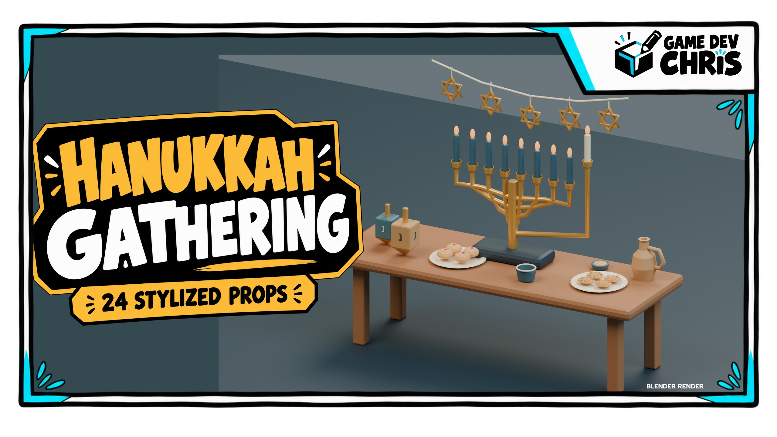 Hanukkah Gathering &mdash; 24 stylized props + free three-prop sample