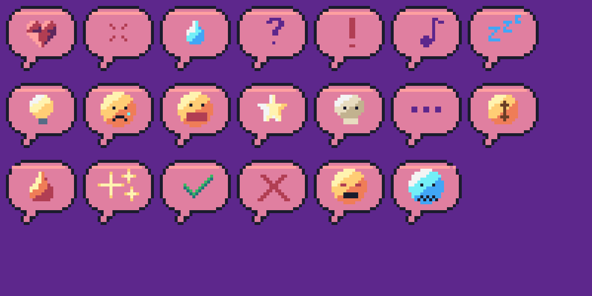 Pastel Pop Emotes: 20 Animated Pixel Emote Bubbles (Pastel) by falvey