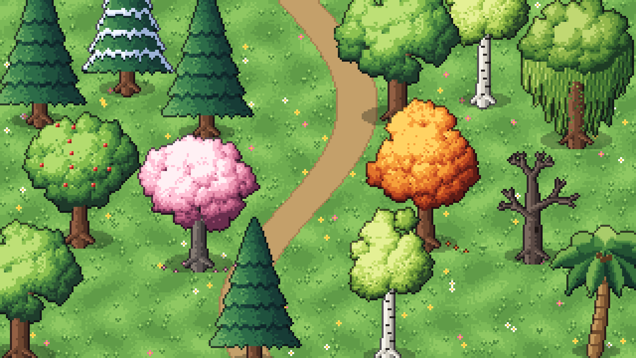 Pixel Trees - 10 Free Pixel Art Trees by Riclmbr