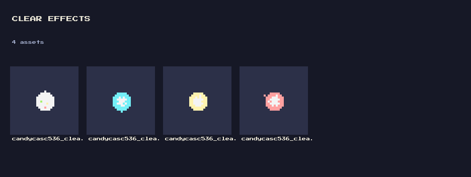 Candy Cascade: 19 Animated Pixel Match-3 Candy Pieces by falvey