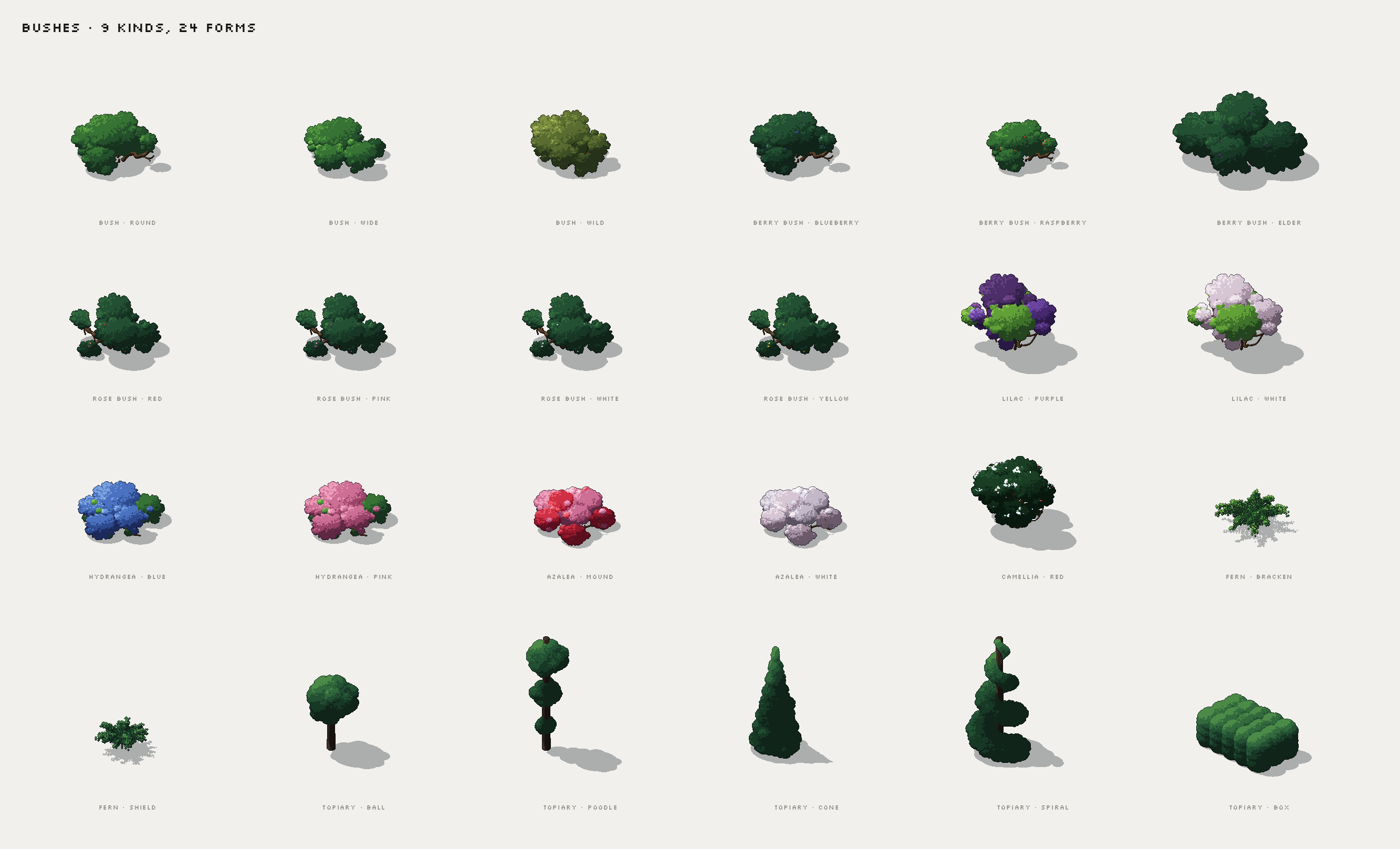 PIXEL TREE GENERATOR for Aseprite — Trees, Bushes, Cacti, Grass ...