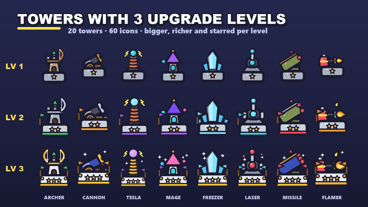 Tower Defense Icon Pack for Roblox - 209 Cartoon Icons (SVG + PNG) by ...