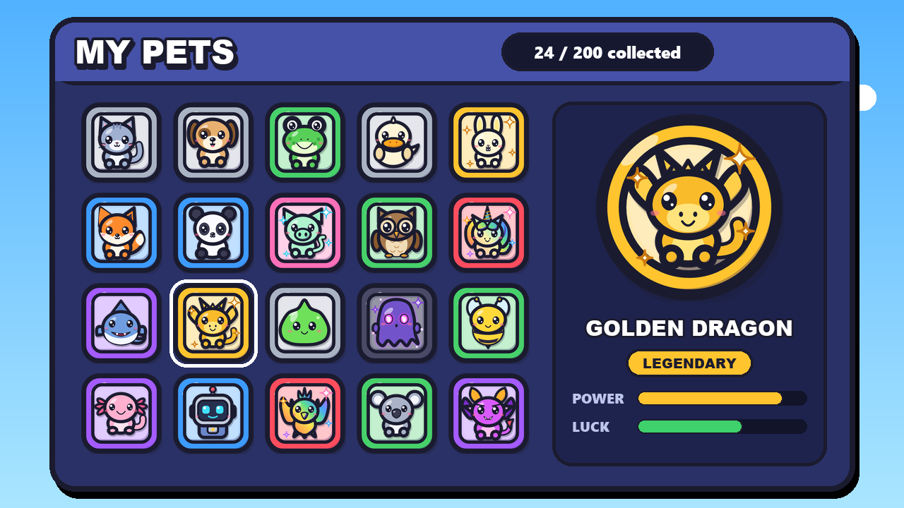 Minimal Pets Icon Pet Icon Pack for Roblox - 200 Cute Pet Icons with Golden & Rainbow ...