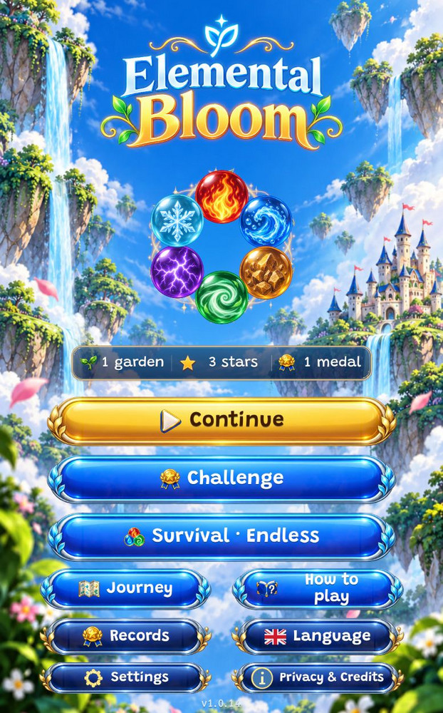 Elemental Bloom: Bubble Puzzle screenshot
