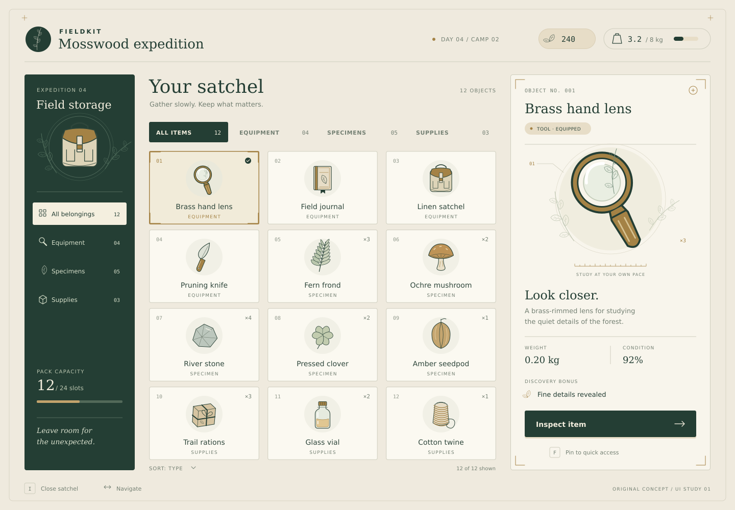 Project Sample Image Vector FIELDKIT: Botanical Inventory UI Sample by quietfield-lab