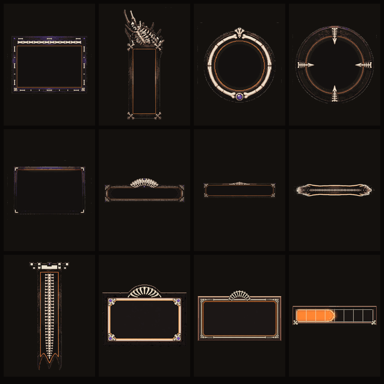 Generic Ui Component Graphics BONE & EMBER — Dark Fantasy Pixel-Art UI Pack Vol. 1 by CcElvis