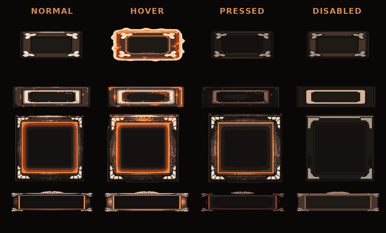 Generic Ui Component Graphics BONE & EMBER — Dark Fantasy Pixel-Art UI Pack Vol. 1 by CcElvis