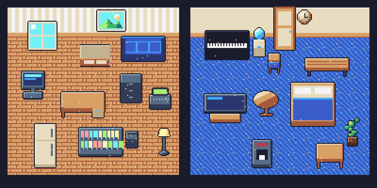 Beacon Keeper's Loft: 28 Top-Down Pixel Lighthouse Loft Furniture ...