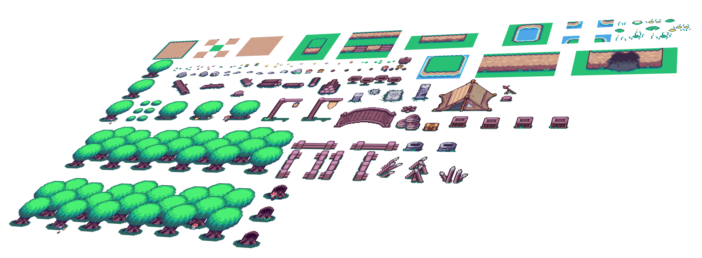 Kuzi Pixels: Forest Tileset (16x16 pixel art asset pack) by KuziDev
