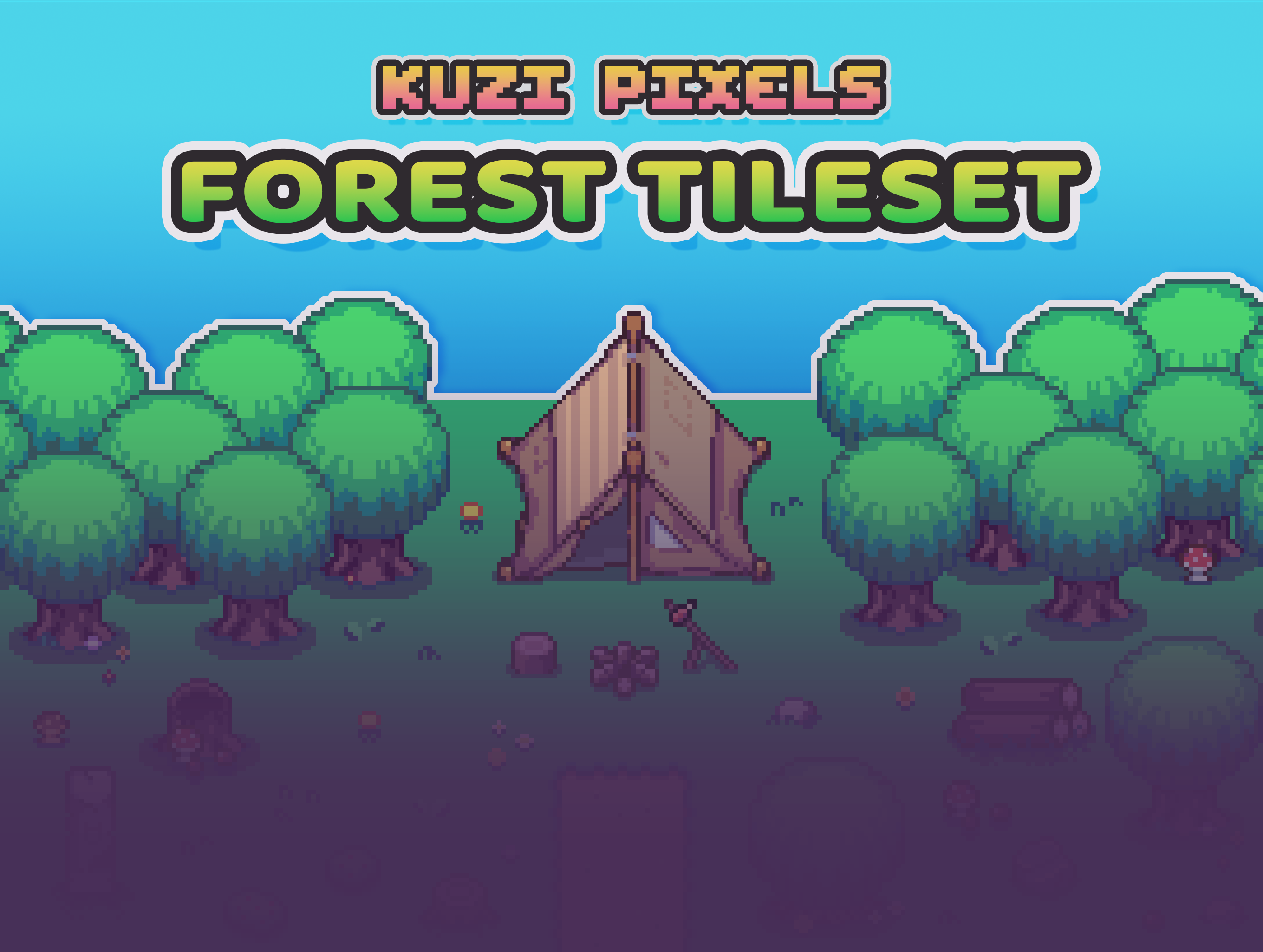 Kuzi Pixels: Forest Tileset (16x16 pixel art asset pack) by KuziDev
