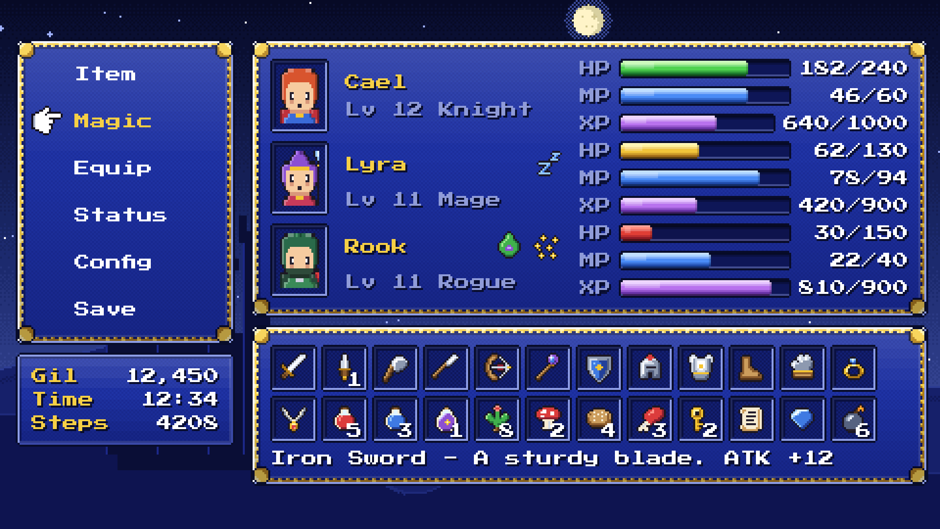 Generic Ui Component Graphics Retro JRPG UI Theme for Godot 4 by EazyDstudio