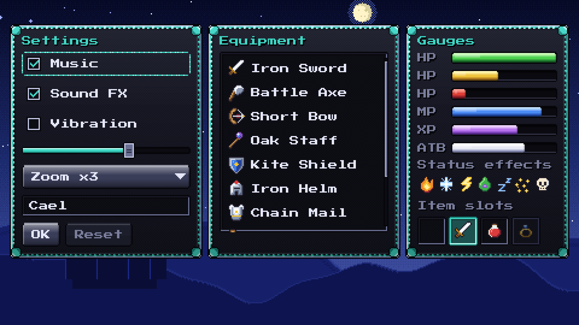 Generic Ui Component Graphics Retro JRPG UI Theme for Godot 4 by EazyDstudio