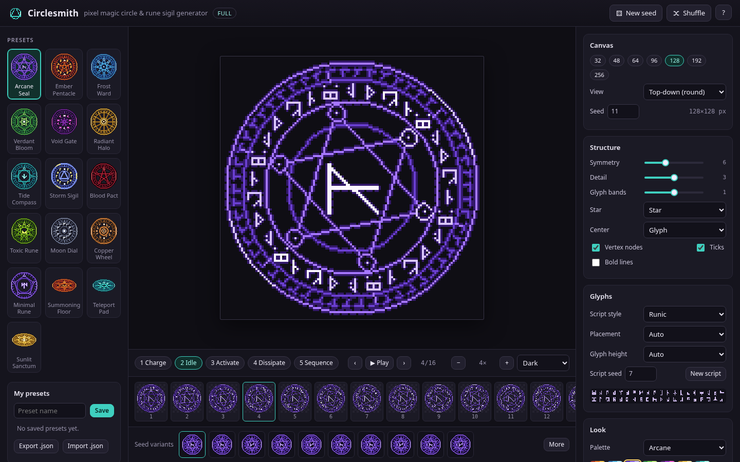 Forging Screwdriver Circlesmith: Pixel Magic Circle & Rune Sigil Generator by Mira Forge