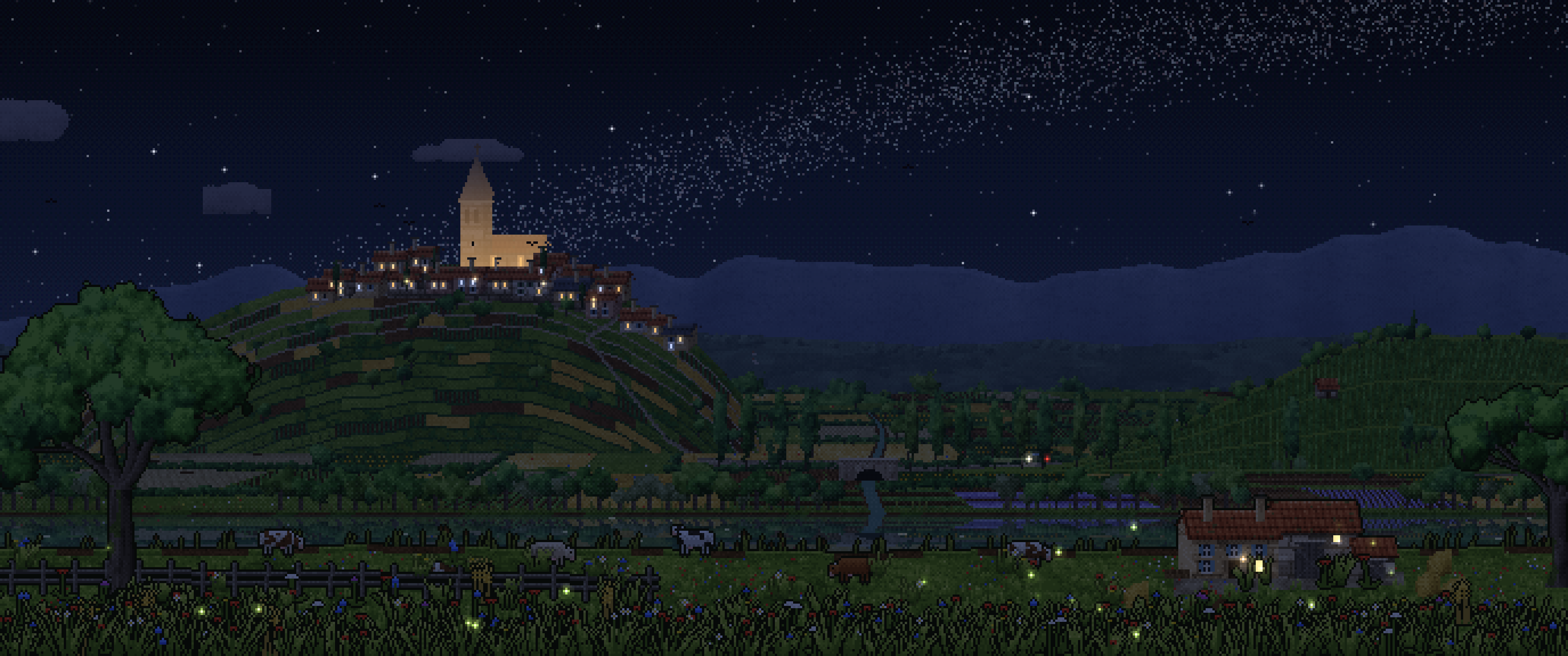Redrawn French Countryside 1.0.1: redrawn, with vineyards, cows and ducks ...