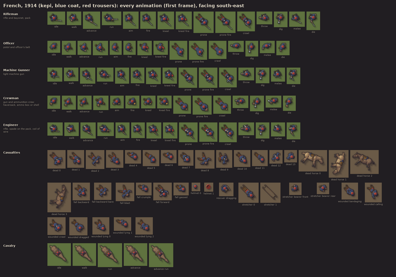 Western Front: French Army, WW1 Top-Down Pixel Art by torshid