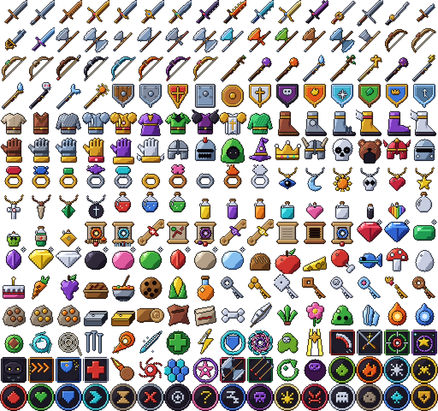 Fantasy RPG Item Icons v1.5 - 240 Pixel Art Icons by EazyDstudio