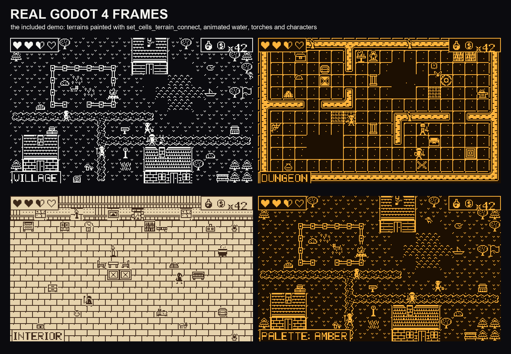 1-Bit Pixel Pack (1,712 Tiles, Characters & Icons, 16x16) by Willosuna