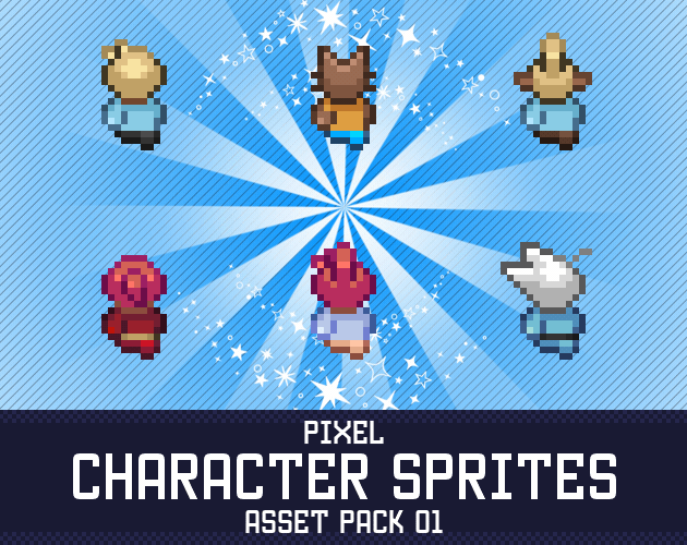 Pixel Character Sprites 01 [Fantasy Dreamland] by ELV Games