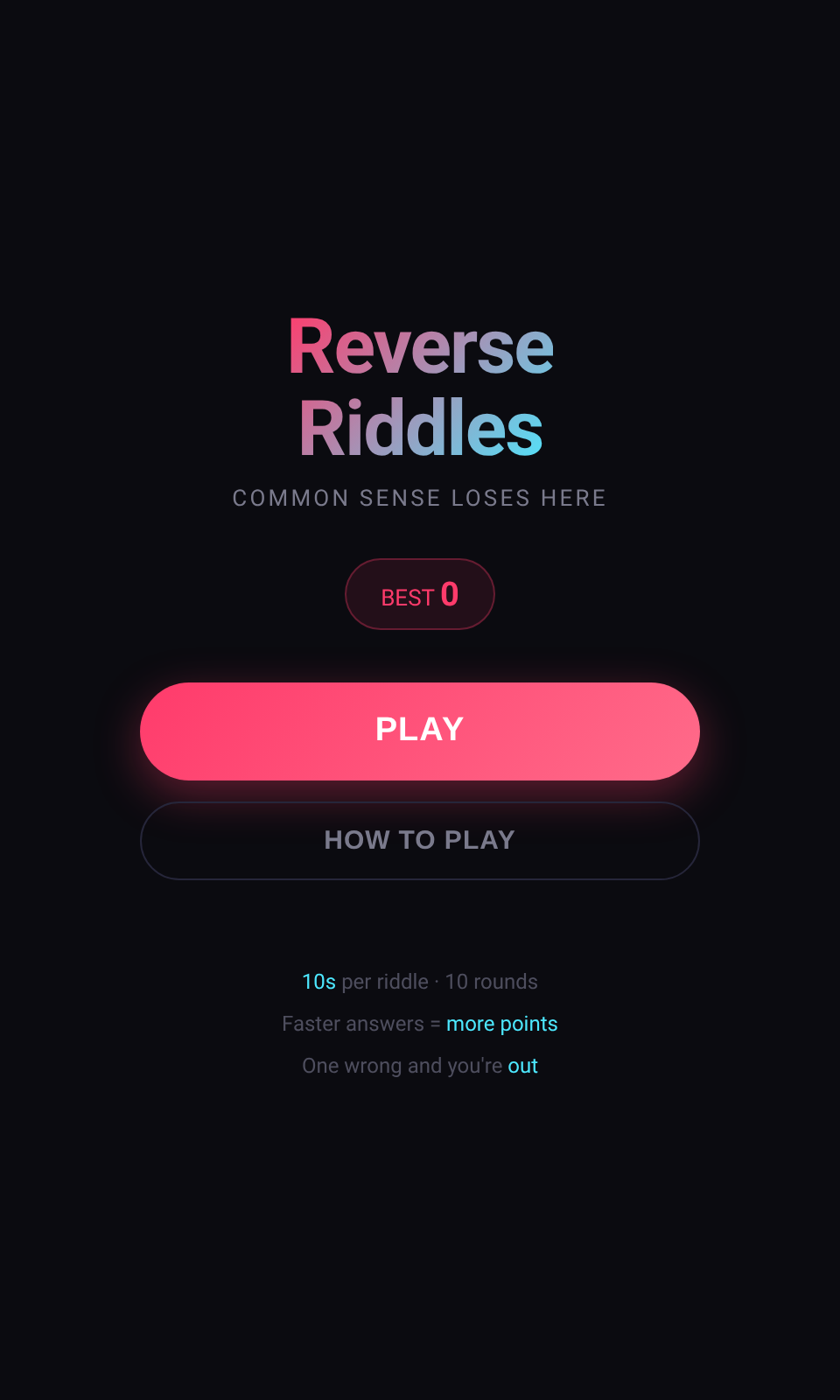 Common Sense Quiz Riddles Reverse Riddles by selenawu