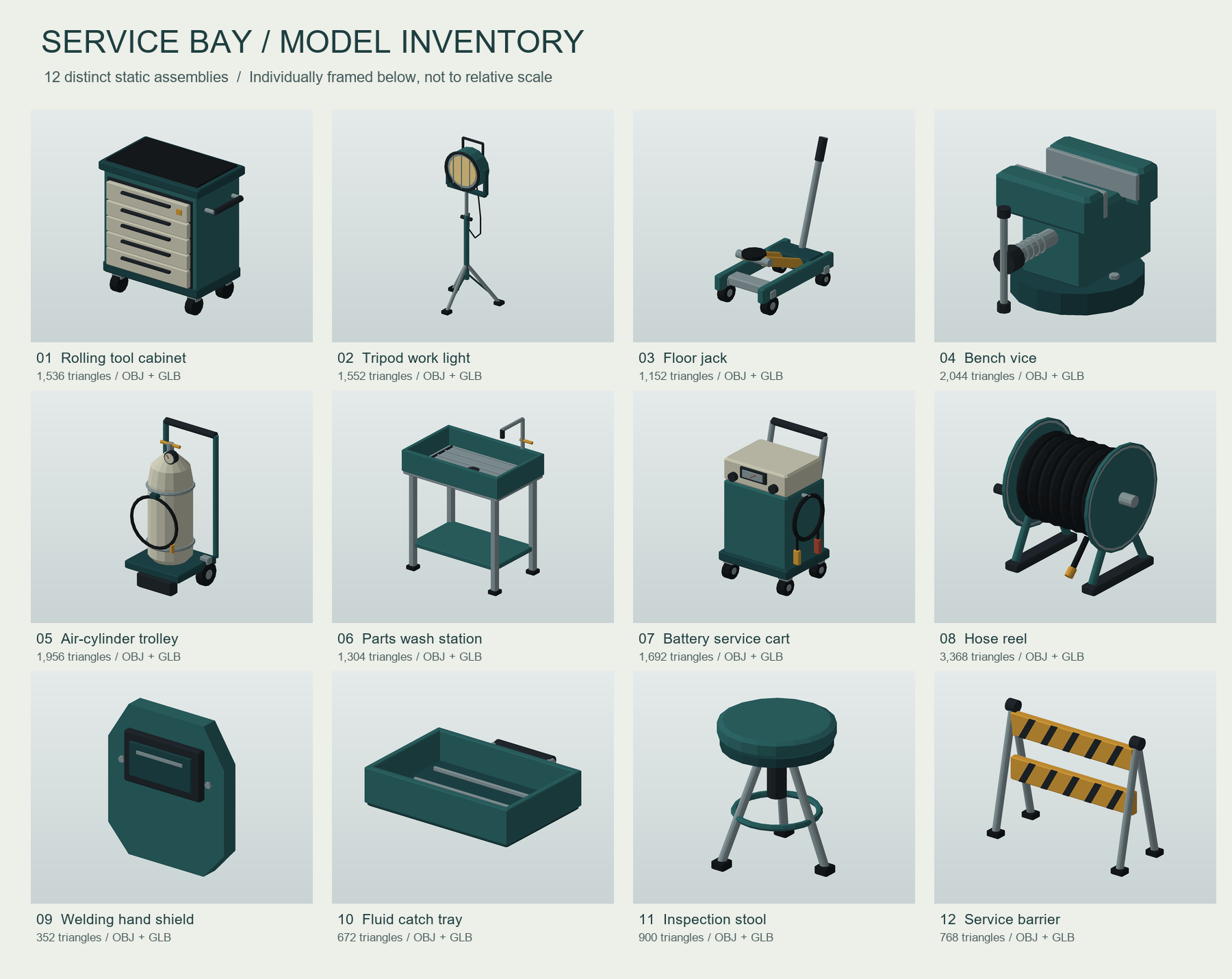 Less Maintenance Logo Service Bay — Low-Poly Maintenance Props by 19520204818@163.com