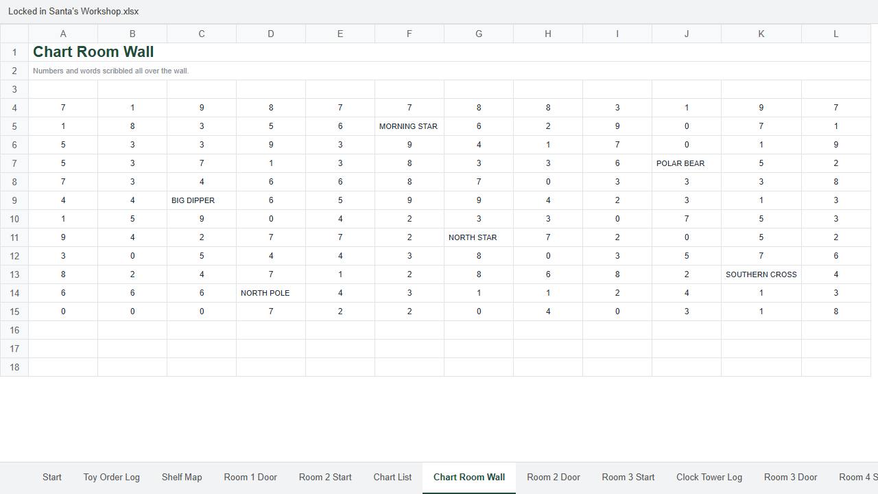 Santa Excel Tables Locked in Santa's Workshop: Christmas Escape Room in a Spreadsheet by ...