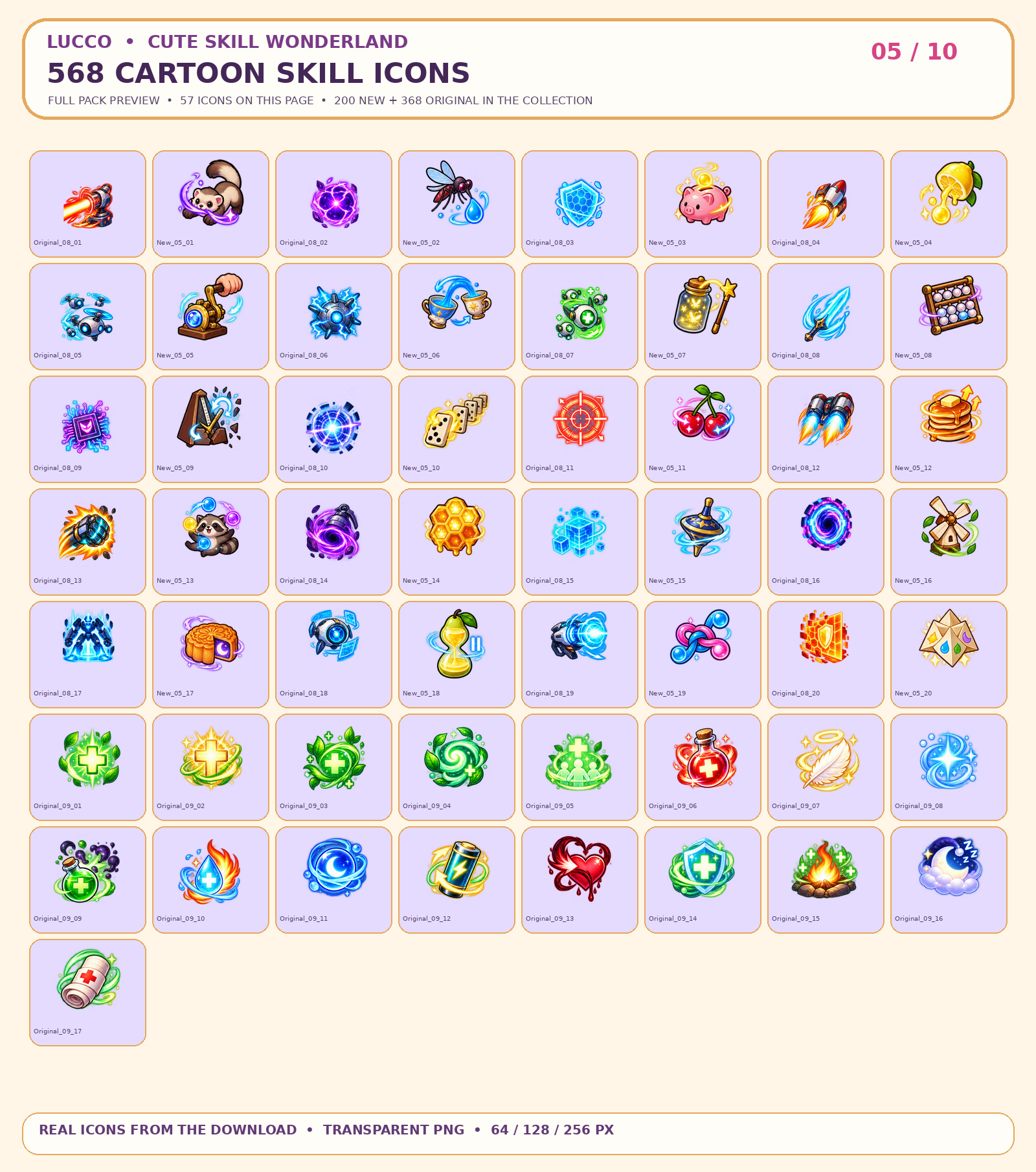 Cartoon Icons Gui Cute Cartoon Skills – 568 Icons | 64, 128 & 256px. by LUCCO-2912 ...