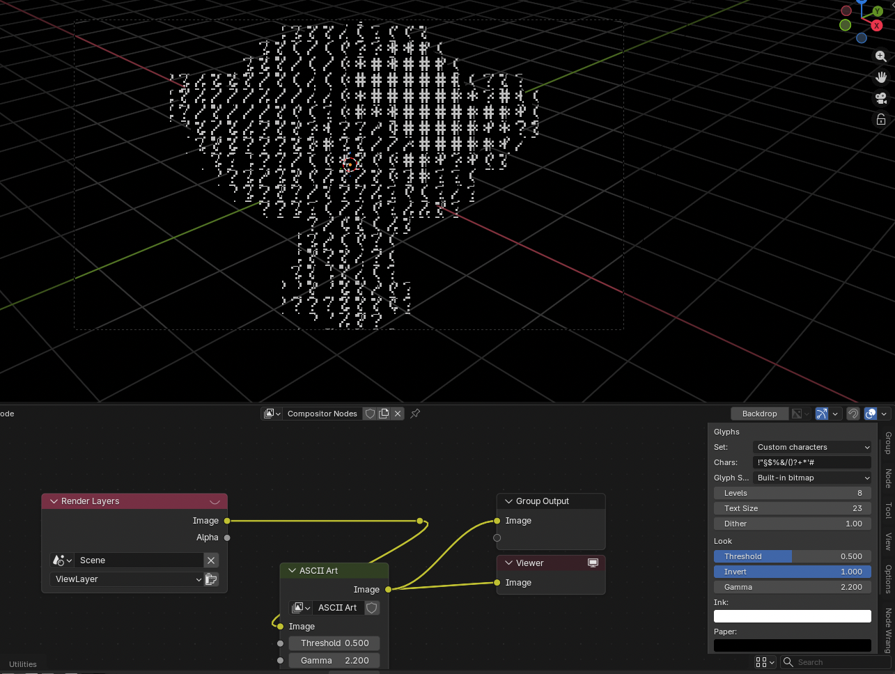Ascii Table Simple 3 ASCIIfy Compositor Addon for Blender 5.x by lgo