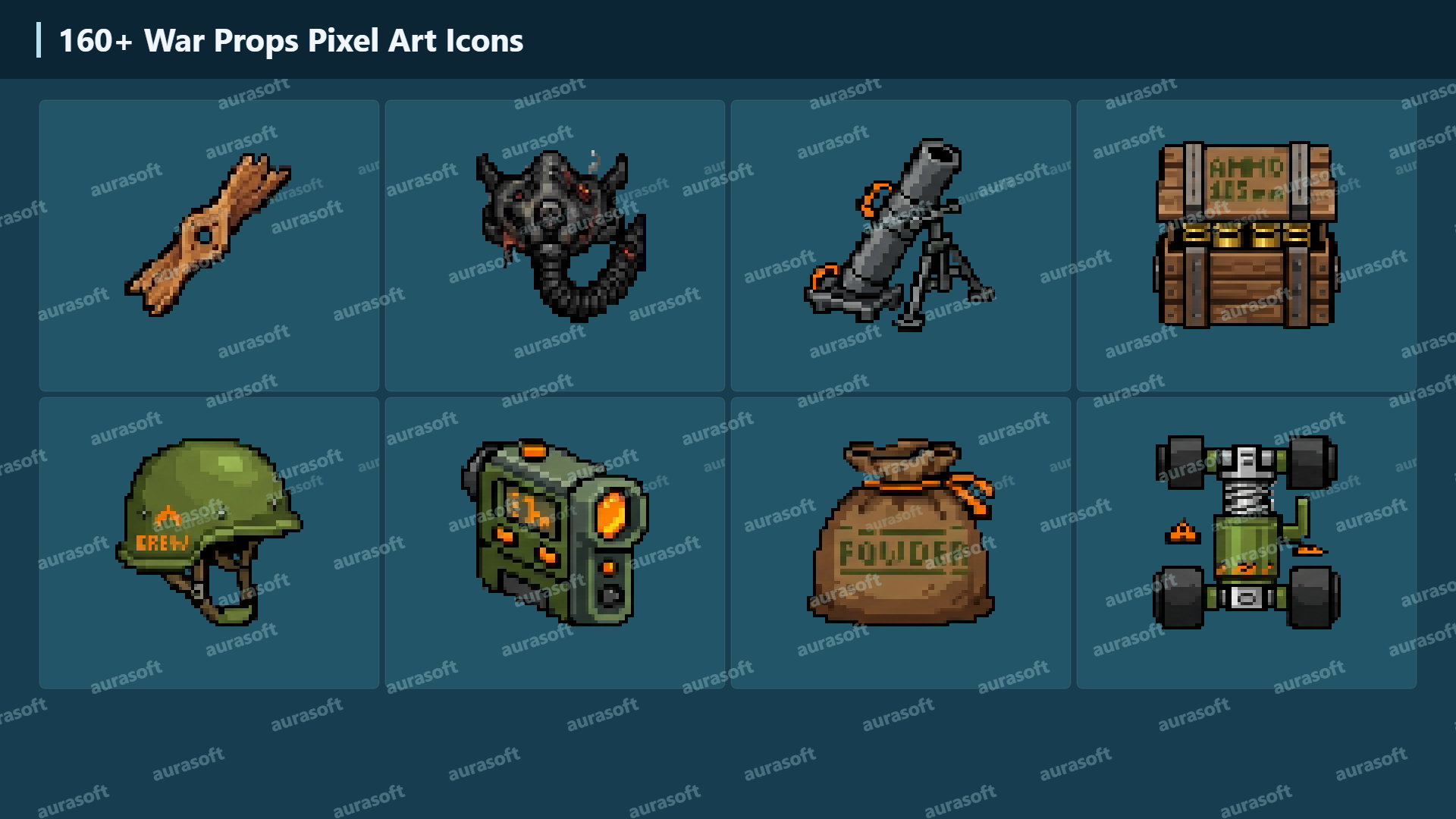 Access Master Icon 160+ War Props Pixel Art Icons by AuraSoft