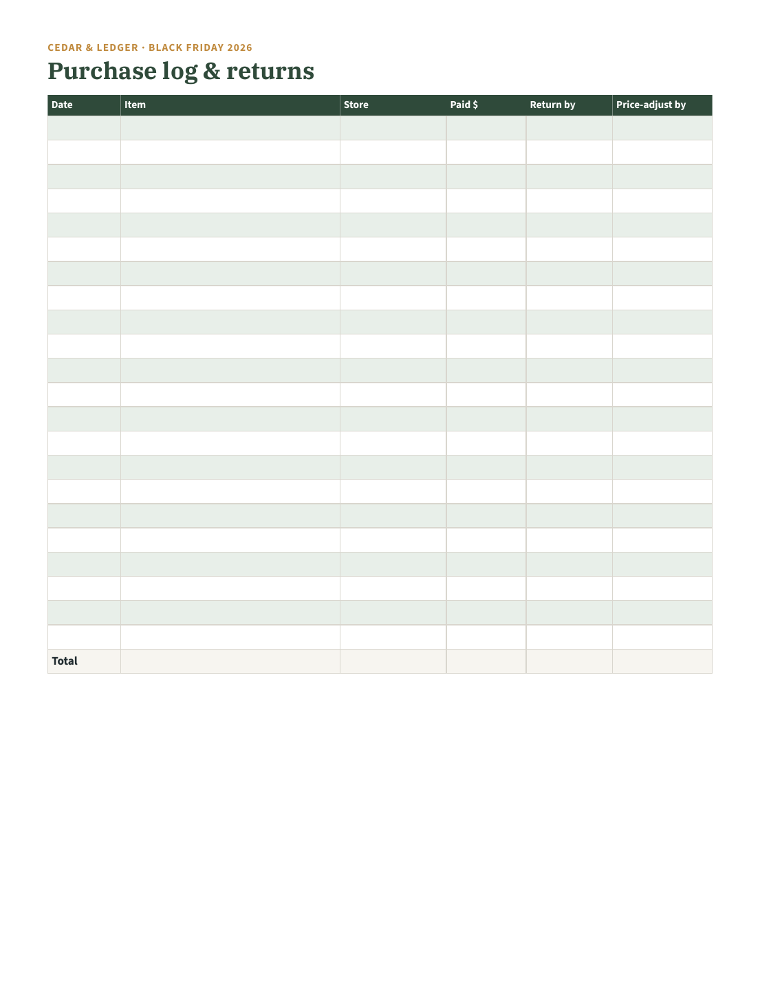 Sample Text Informative Free Printable Black Friday & Cyber Monday Shopping Planner 2026 (Printable PDF, Free ...