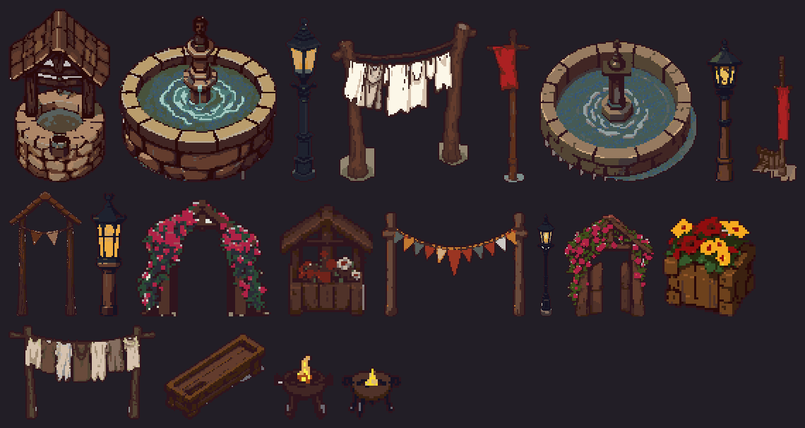 Medieval Town update: 31 new assets - town hall, tailor, butcher ...