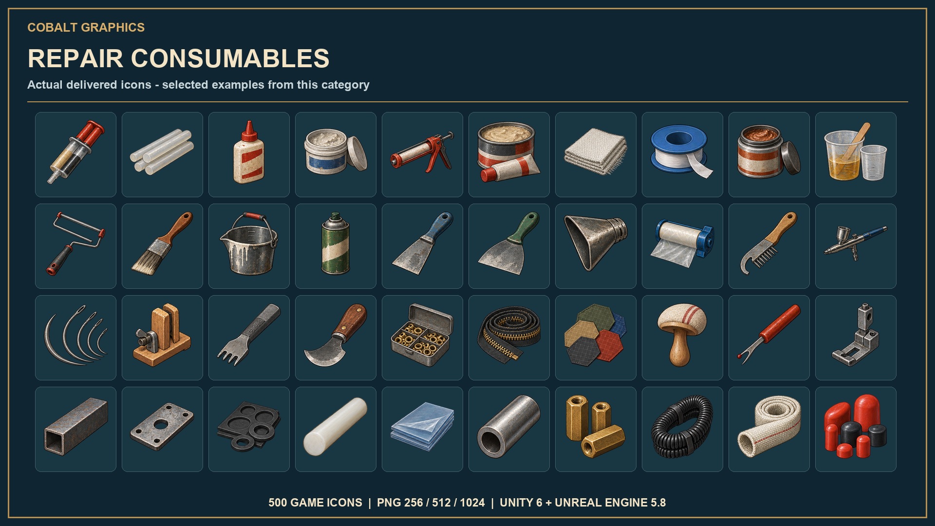 Role Play Icon Transparent Survival Crafting & Repair | 500 Game Icons by Cobalt Graphics