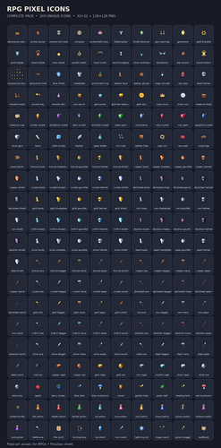 Role Play Icon Transparent RPG Pixel Icons β Complete Pack by Quixal