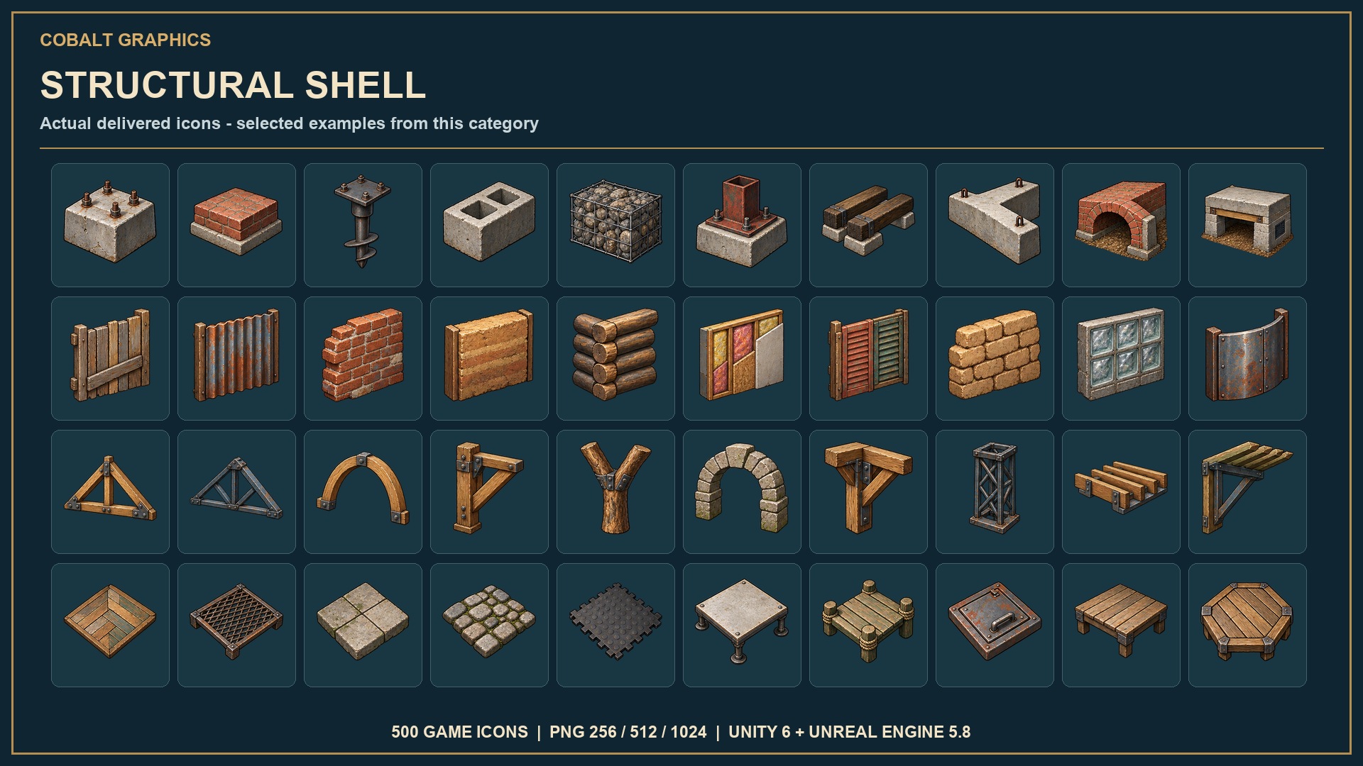 Egame Icon Base Building & Shelter | 500 Game Icons by Cobalt Graphics