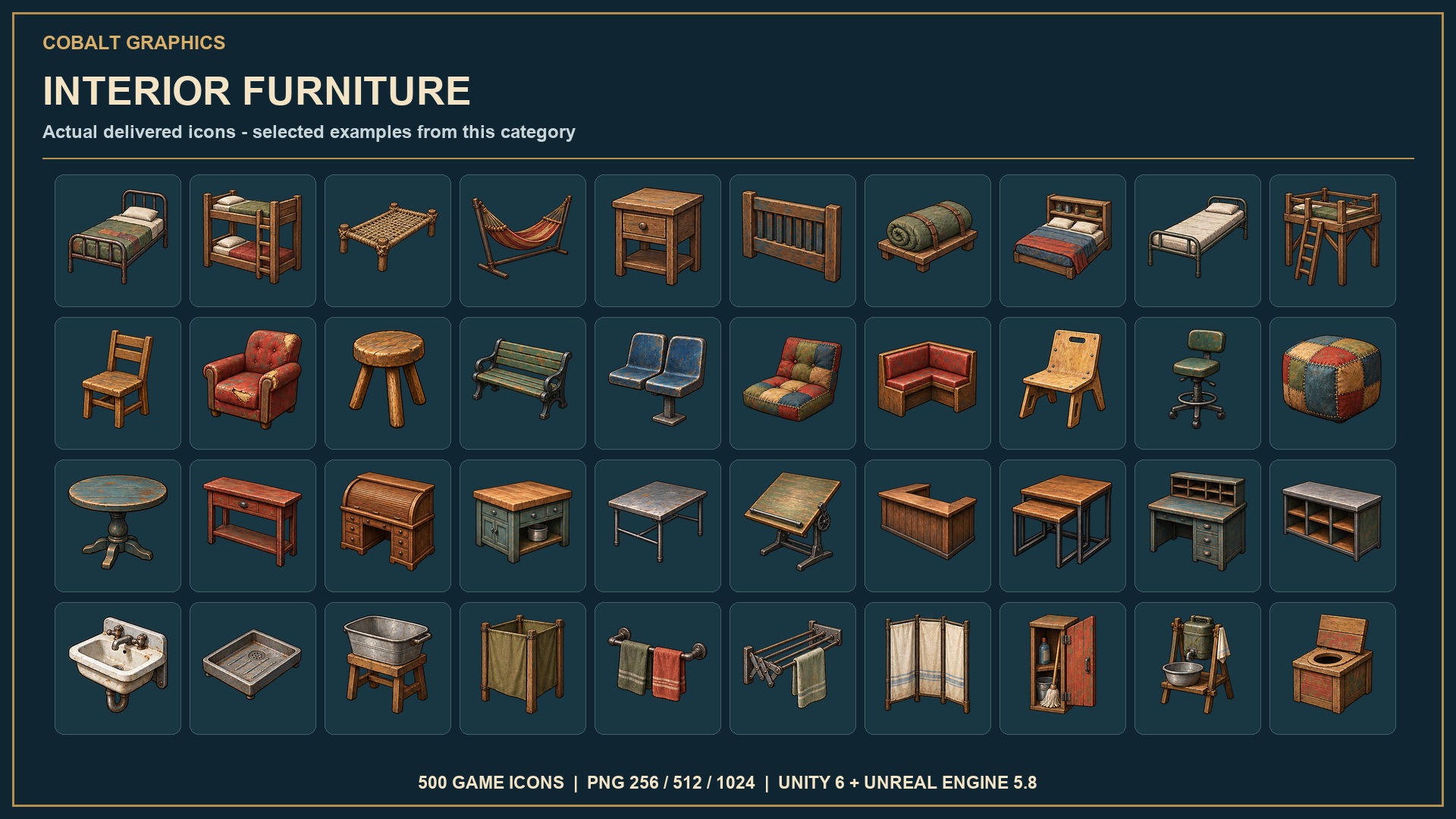 Egame Icon Base Building & Shelter | 500 Game Icons by Cobalt Graphics