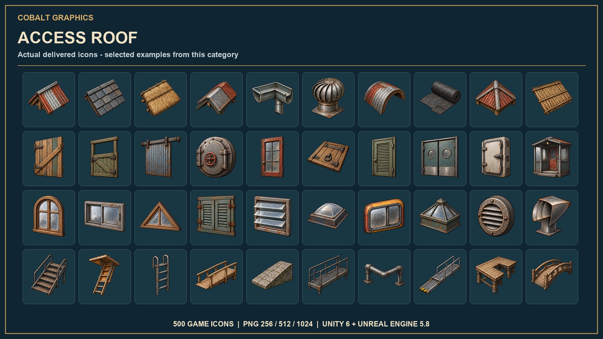 Egame Icon Base Building & Shelter | 500 Game Icons by Cobalt Graphics