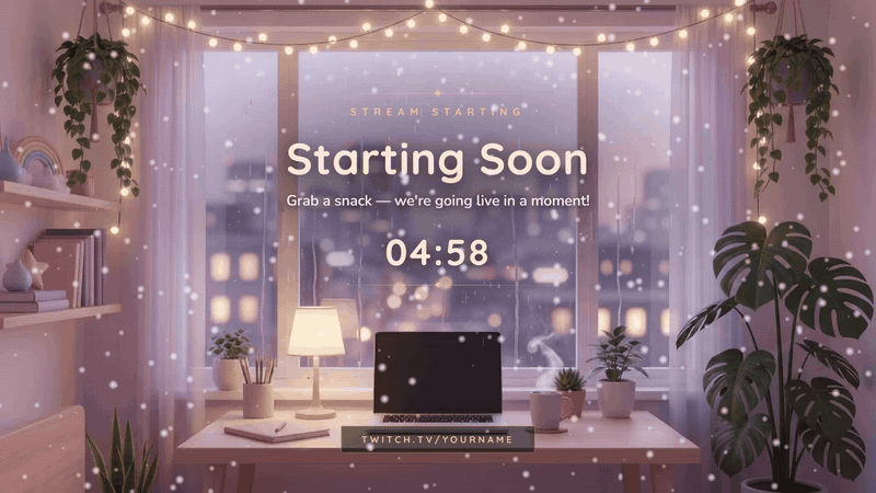 Streamers Fall Gif Falling Snow Overlay for Twitch - Animated Winter Stream Decoration ...