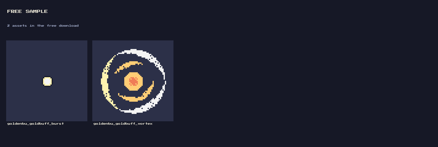 Frame Pixilated Golden Buff VFX: 12 Animated Pixel Buff Effects (88 Frames) by falvey