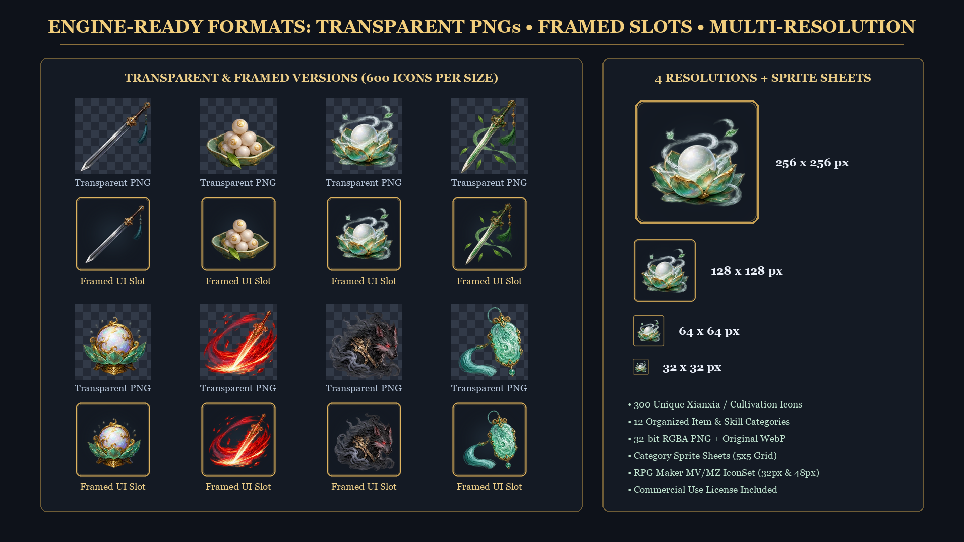 300 Xianxia & Eastern Fantasy RPG Icons (Cultivation / Wuxia Asset Pack ...