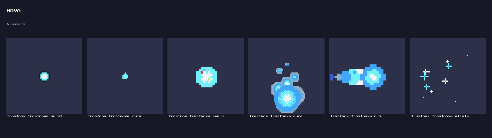 Frame Pixilated Frost Nova VFX: 12 Animated Pixel Frost Nova Effects (88 Frames) by falvey